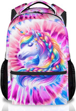 Unicorn Backpack for Girls 17 Inch Kids School Bag with Padded Straps, Durable W