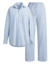 Skims Pyjamas Set Cotton Oversized Striped Blue White Womens Size XL RRP £138