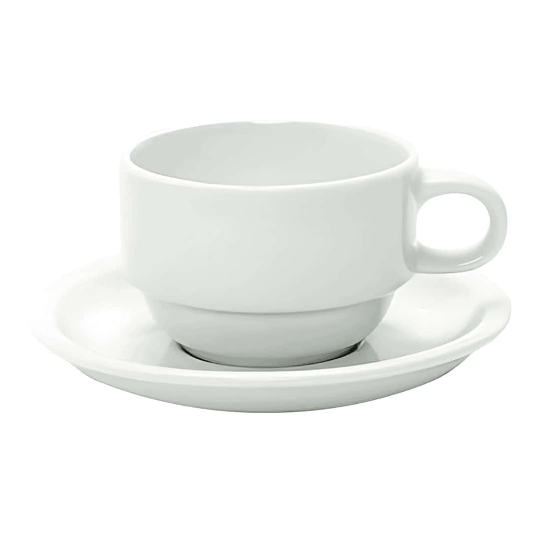 Set De 6 Tazas De Desayuno Riviera Con Plato De Porcelana 23 Cl - Medri - Hotel