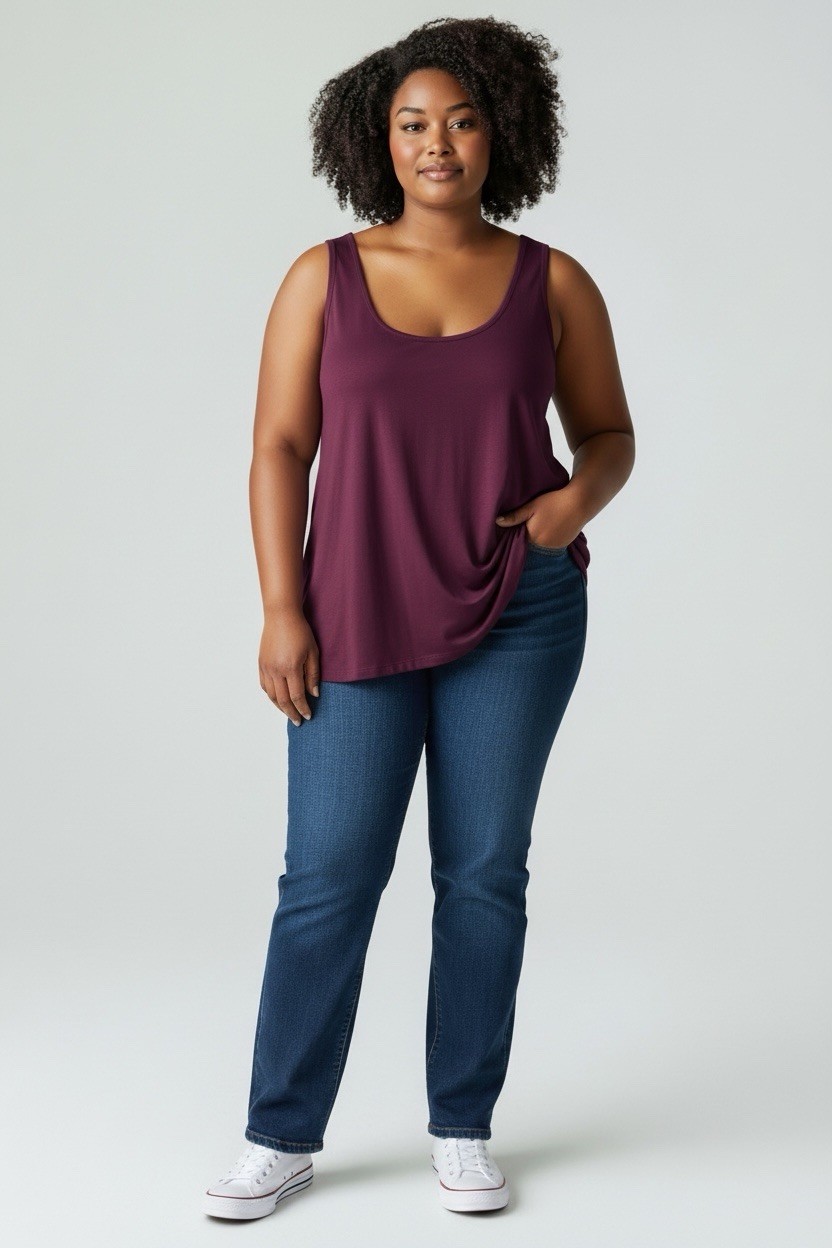Torrid Women’s Plus Size 4X Sleeveless Scoop Neck Solid Purple Tank Top