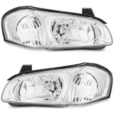 Pair Headlights Assembly For 2000-2001 Nissan Maxima Chrome Headlamps Wo Bulbs