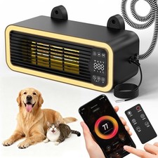 1200W Wall-Mount Dog House Heater, WiFi, Remote Sensor, ECO Mode, Timer