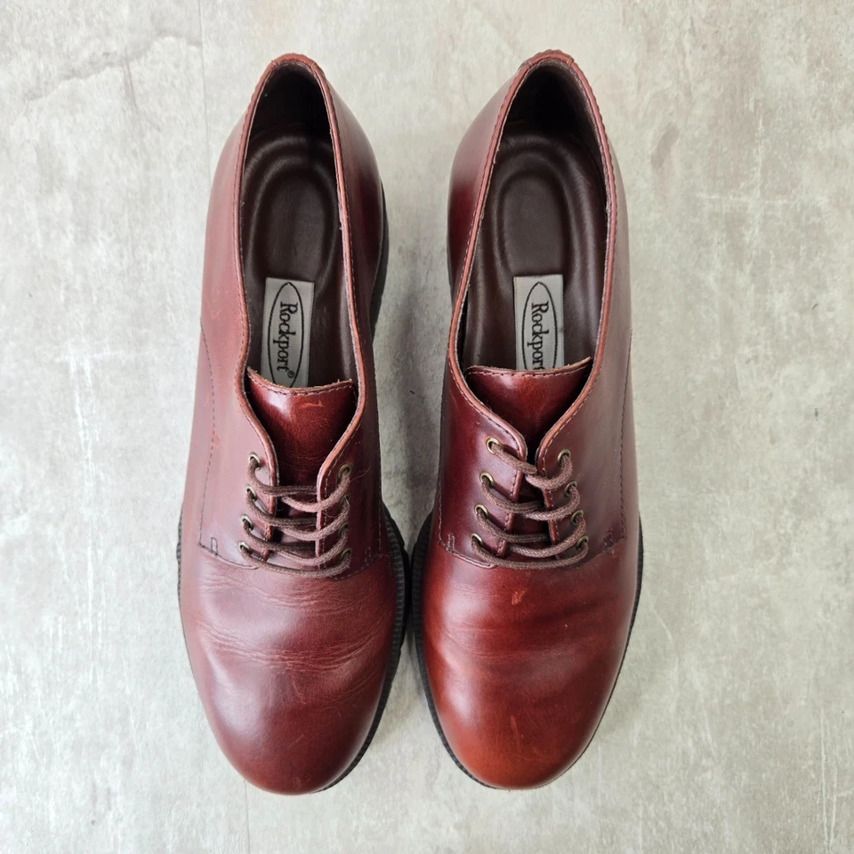 Zapatos de vestir Rockport vintage para mujer 8 cuero marrón Preppy Heritage Oxford Derby Foto 2 de 4