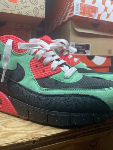 Nike Air Max 90 Custom By You id 12.5 Infrared Green Elephant Print 👀👀 - Picture 3 of 15