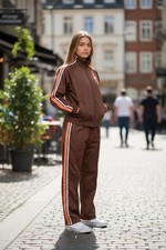 VTG Nike Youth Tracksuit Set Girl L 12-14 Brown Orange Y2K 2007 Gorpcore