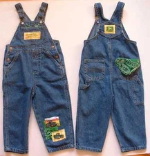 NEW John Deere Bib Overalls, blue denim Jeans, 3m-5T Baby & Toddlers, Boys Girls