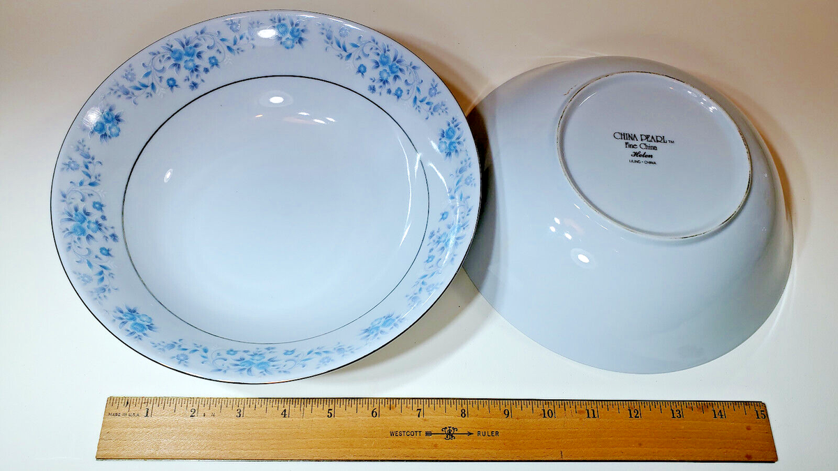 China Pearl Helen 90 pc Set Service for 12 Blue Floral
