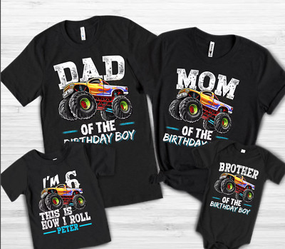 Monster Truck Custom Birthday Shirt, Personalized Family Birthday Shirts