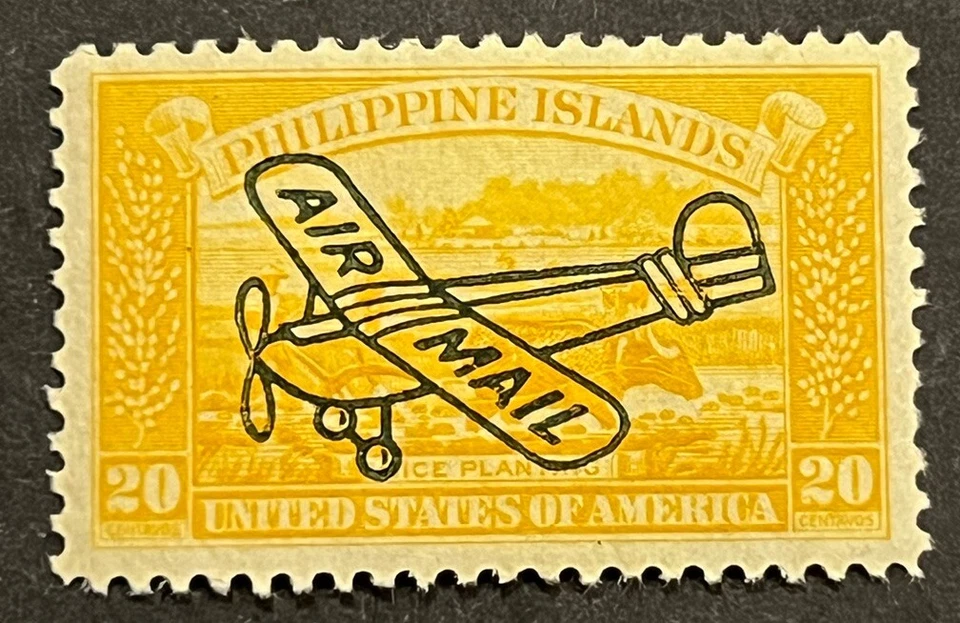 Selos de viagem: US Poss. Selos sobreimpressos de correio aéreo das Filipinas Scott # C49 MNH OG - Imagem 2 de 4