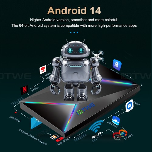 NEW Smart TV BOX Android14.0 32GB 1000M 2.4G/5G WIFI Media Player Octa Core 2025 - Picture 2 of 12