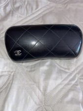 Chanel Medium Used Black Quilted Sunglasses Case