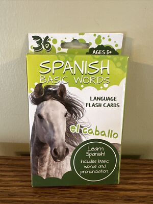 BENDON 36 LANGUAGE FLASH CARDS SPANISH BASIC WORDS BRAND NEW