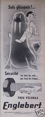WERBUNG 1958 REIFEN VOLUMAX ENGLEBERT RUTSCHBÖDEN - ADVERTISING