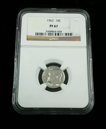 1962 10C Proof Roosevelt Silver Dime  NGC PF67 #0338