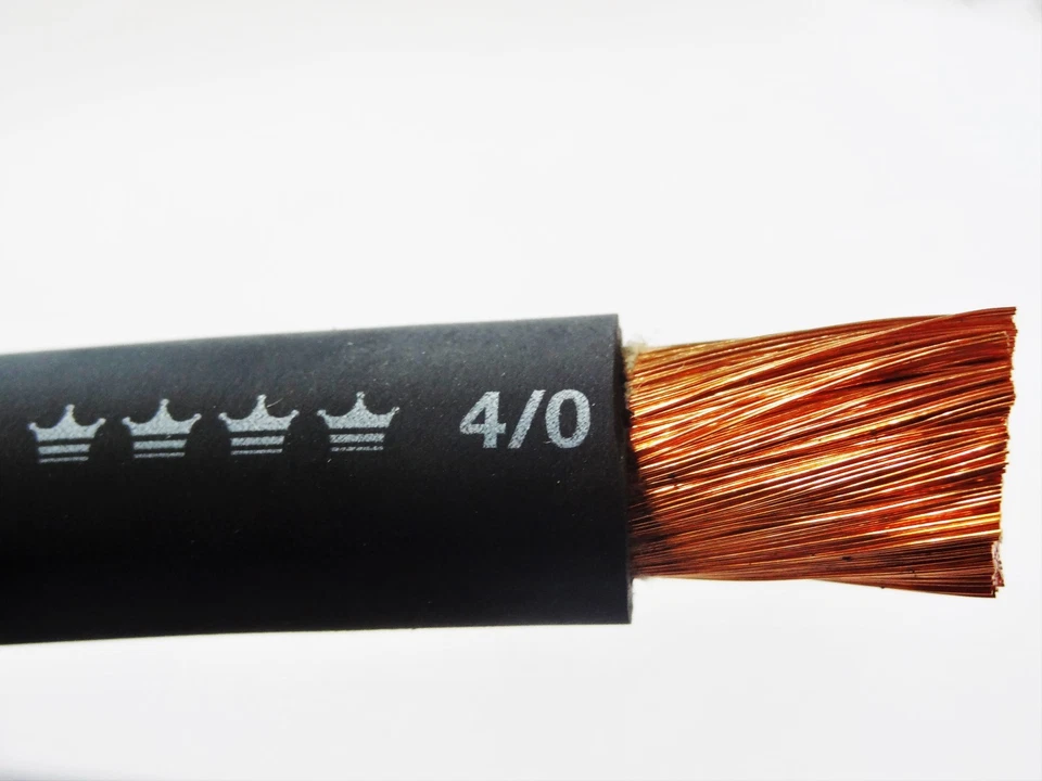 25' 4/0 EXCELENE SCHWEISSKABEL SCHWARZ HERGESTELLT IN DEN USA 600 V BIS ZU 600 AMPERE  - Bild 1 von 1