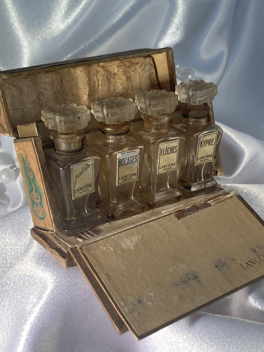 Vintage Lancome Parfum Crystal Bottle Set. Early Lancome (30's