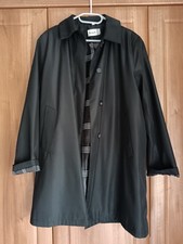 Rosseti Logo Knee Length Black Trench Coat With Checked Lining