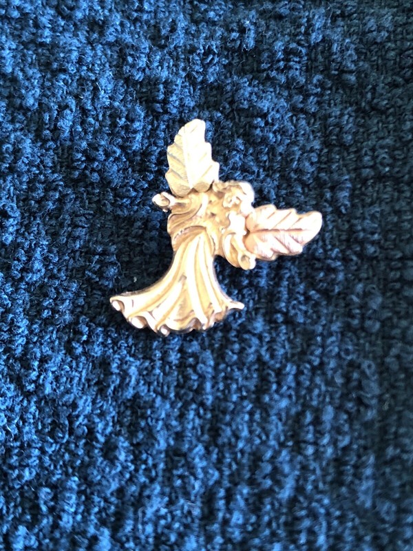 10K Tri Color Black Hills Gold Angel Pendant