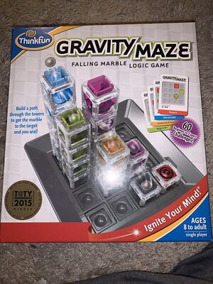 ThinkFun Gravity Maze Logic Falling Marble Game 60 Different Challenges 