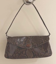 Authentic Via Spiga Genuine Python Snake Skin Shoulder Bag Clutch Handbag Euc