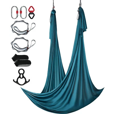 Aerial Silk Yoga Swing Set 11 Yards Hammock Trapeze Inversion Fly Green