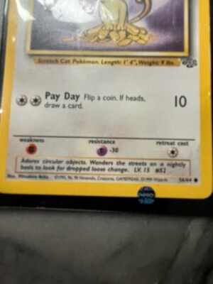 meowth pokemon 56/64 1995,96,98 | eBay