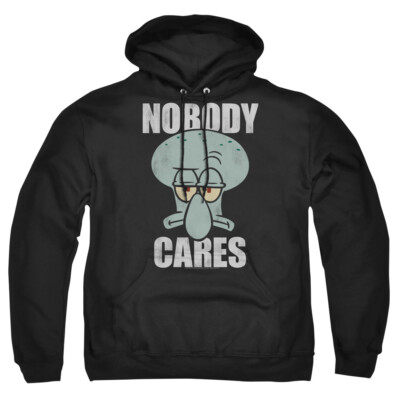 SPONGEBOB SQUAREPANTS NOBODY CARE Licensed Adult Hooded Hoodie Sweatshirt SM-5XL
