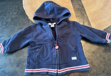 JANIE AND JACK BLUE ZIP UP HOODIE 6 TO 12 MONTHS
