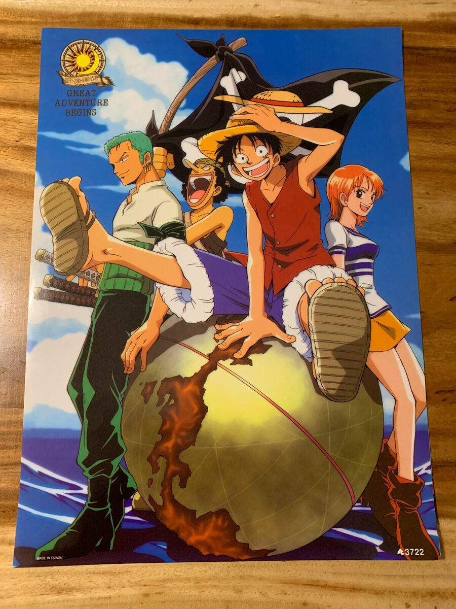 GREAT ADVENTURE BEGINS, LUFFY ZOKO NAMI USOPP ANIME 20.75" X 15"  POSTER