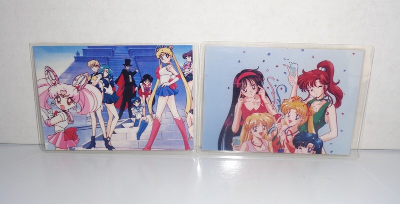 (2) Sailor Moon Vintage Laminated / One-Sided Picture Cards "Very Nice"