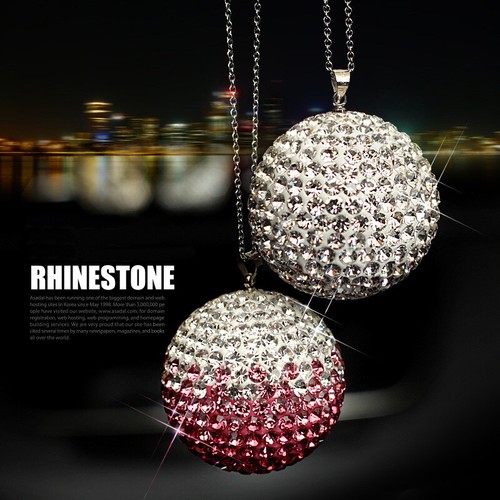 Bling Car Rear View Mirror Pendant Crystal Ornament Hanging Accessories Ball Car - Foto 2 di 18