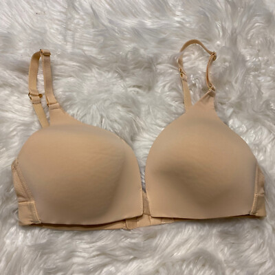 Lively Small Bralette Beige Lightly Lined Wireless J-Hook Back Closure
