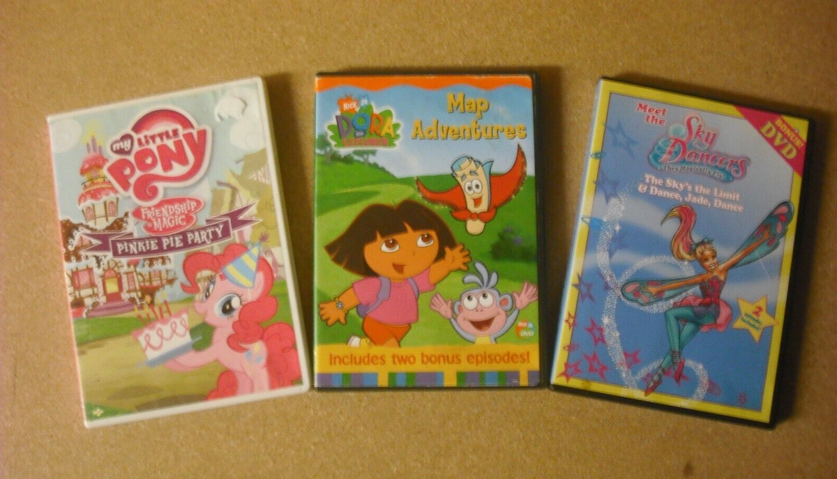 3 DVDS - My Little Pony Friendship is Magic - Dora the Explorer