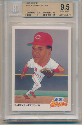1991 Score Barry Larkin (HOF) (All-Star Card) (#666) BGS9.5