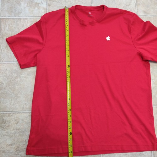 Apple Embroidered Logo Store Employee Mac Staff Uniform Red T-Shirt Size XL - Picture 3 of 8
