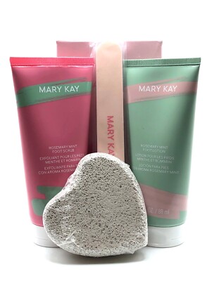MARY KAY ROSEMARY MINT PEDICURE SET~219576~LOTION, SCRUB, PUMICE STONE & FILE!