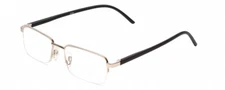 Calabria 784 Mens Rectangle Semi-Rimless Designer Reading Glasses in Silver 50mm
