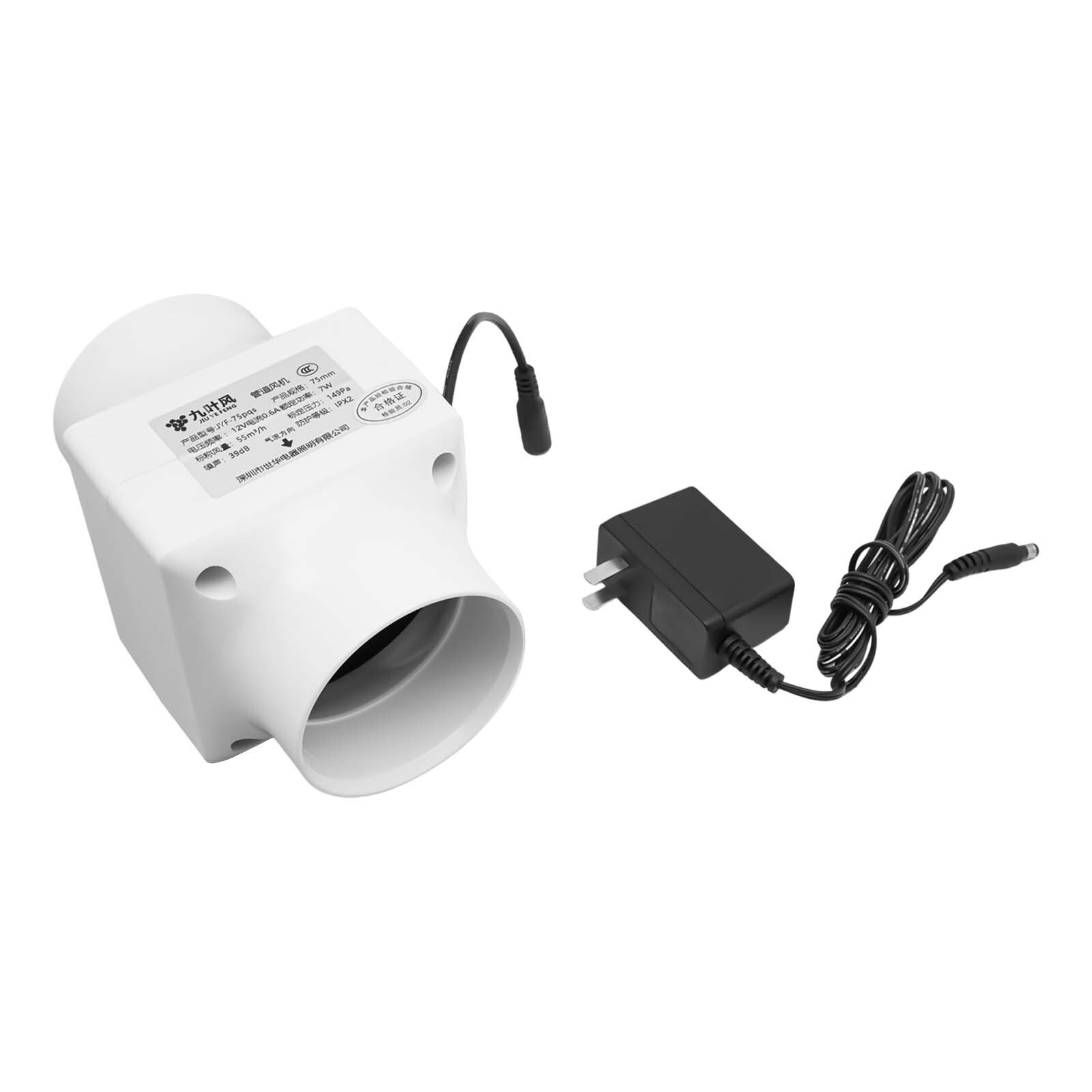 3 inch Inline Duct Fan Ventilation Booster Fan Vent Exhaust Blower ABS