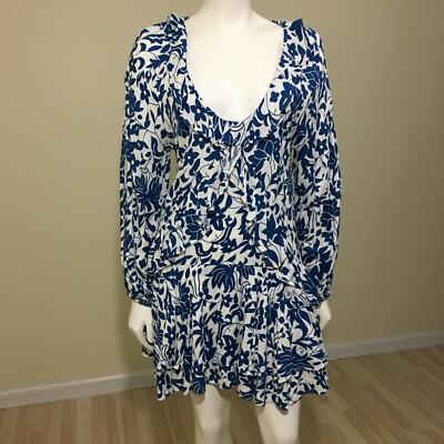 Free People Rebecca Floral Print Ruffled Dress Women's Sz S Blue White Mini NWT | eBay Free People Rebecca Floral Print Ruffled Dress Women's Sz S Blue White Mini NWT | eBay