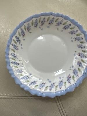 1 LUMINARC ARCOPAL SOUP, CEREAL BOWL  Blue Border Flowers Scalloped Replacement