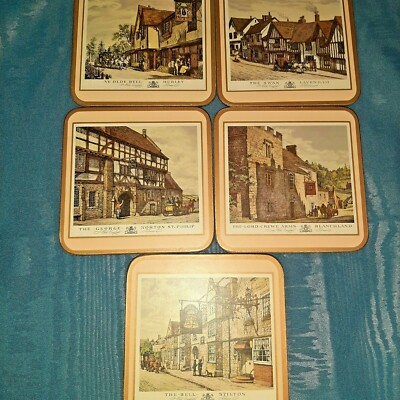 Set De 6 Dessous De Verre Vintage – Capitales D’Europe – Marque Pimpernel – Coasters Rétro