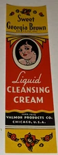 1930s Valmor Sweet Georgia Brown Liquid Cleansing  Label Chicago Black Americana