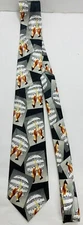 Steven Harris Mens Tie Hand Made Music Notes Conductor Black Silver 58" Long