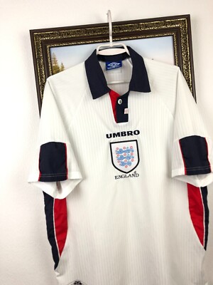 England Home football shirt 1997 Soccer Umbro Jersey Mens White