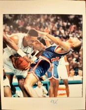 1993 ALONZO MOURNING NBA BASKETBALL TYPE 1 DOC RIVERS PHOTO CHARLOTTE HORNETS 