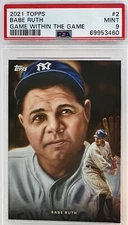 2021 Topps Game Within The Game Babe Ruth By Paul Jennis #2 PSA 9 🔥Pop 7