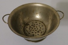 VINTAGE ANTIQUE TOY CHILDS MINIATURE COLANDER STRAINER w HANDLES