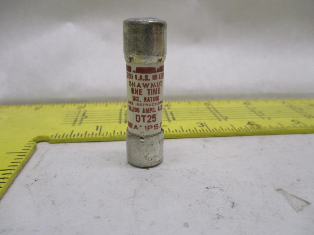 Shawmut OT25 One-Time Fuses 250V 25Amps (Lot of 10) | eBay