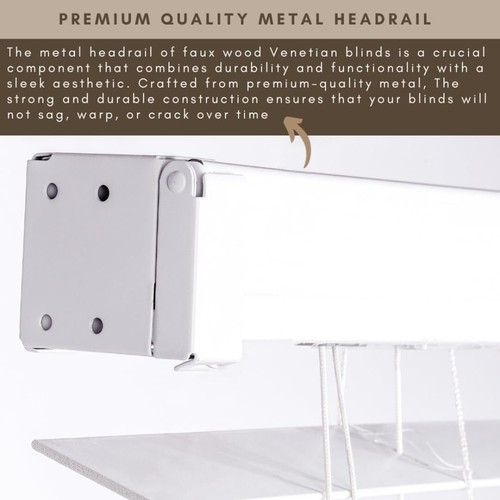 Faux wood wooden Venetian Blinds String and Tape Grey Blind 50 mm slats Easy fit - Picture 20 of 69
