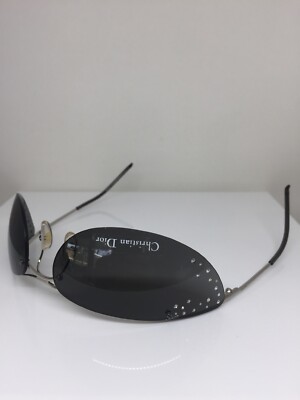 New Dior Extase Strass Wraparound Sunglasses C. YB7 Shiny Silver w